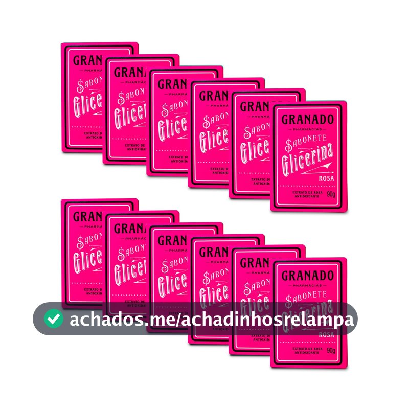 Granado Sabonete Glicerina, Rosa, 90g, 12 unidades