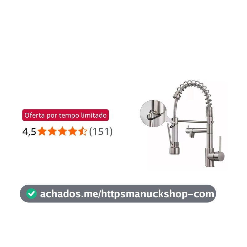 YESOP Torneira Cozinha Gourmet Monocomando Extensível Escovado 50 cm