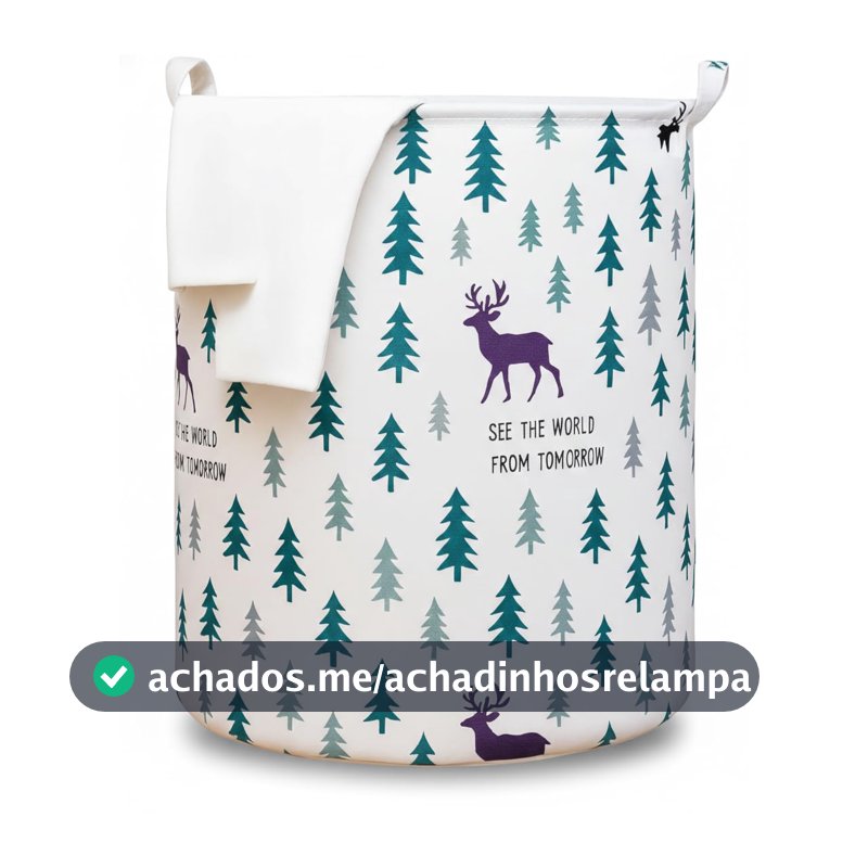 Cesto Organizador de Roupa Suja Dobrável Impermeável 40x35cm Pinheiro