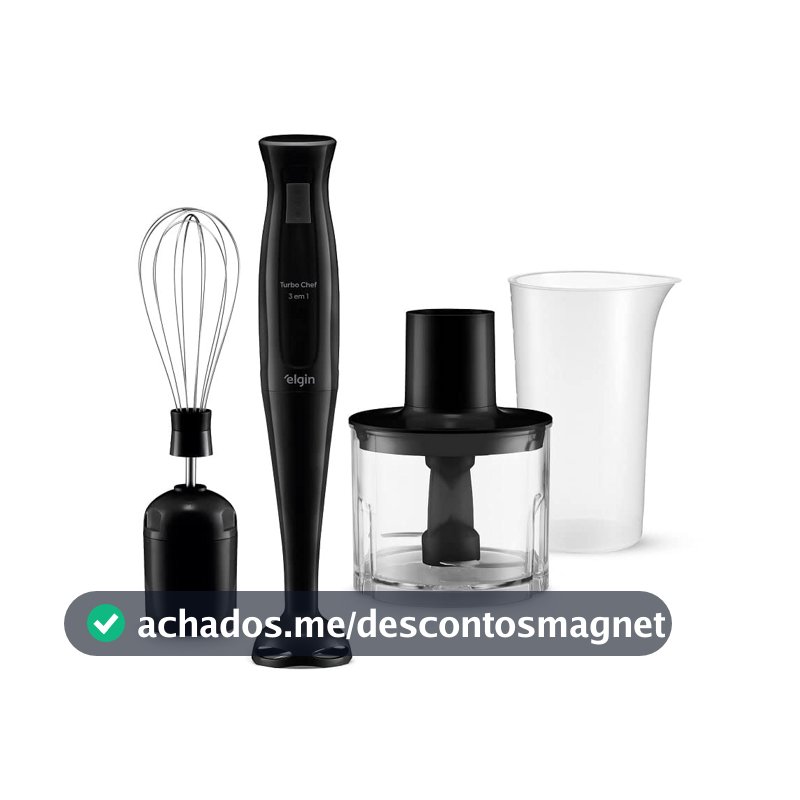 Mixer Vertical Turbo Chef Elgin 3 em 1 200W Preto 110v