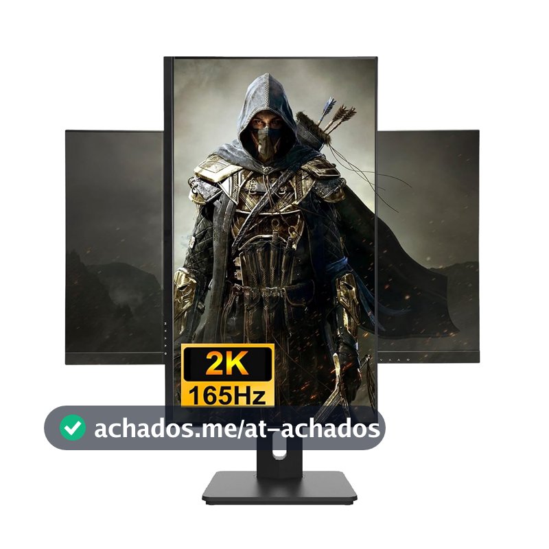 FYHXele 27" Gamer Monitor de jogos de 2K 165Hz QHD 2560x1440 IPS, 1ms, VESA, Alto-falante, Sincronização livre, 2xHDMI2.0, 2xDP1.4, 1xUSB, 95% DCI-P3, HDR400, Elevador e giratório