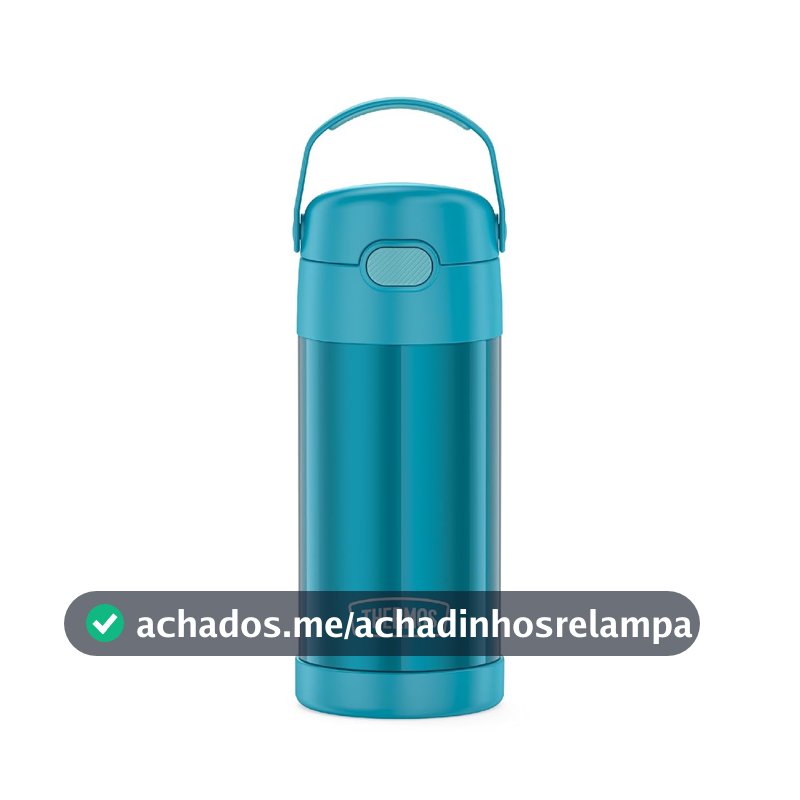 Thermos Garrafa térmica infantil Funtainer, aço inoxidável, 355 ml, azul-petróleo
