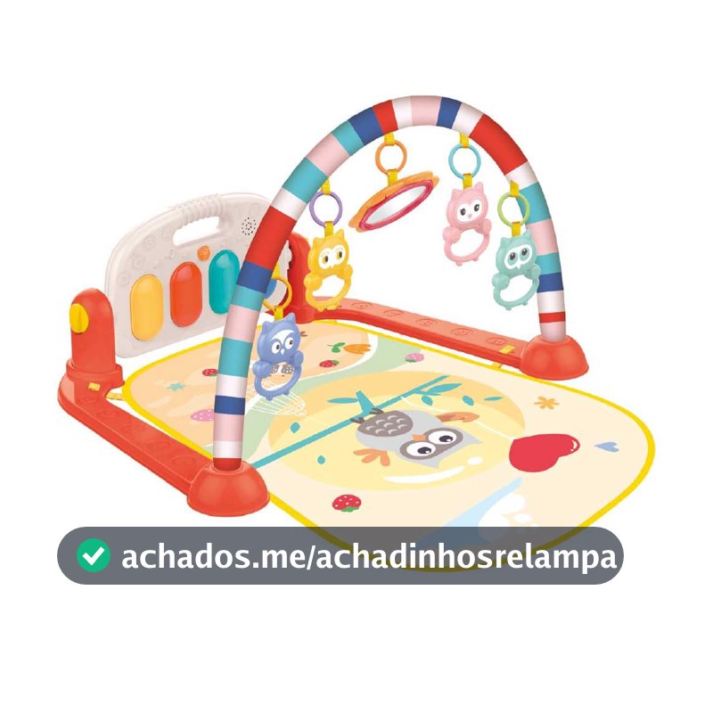 Guta Guti Tapete de Atividades Infantil Tecladinho Musical Vermelho