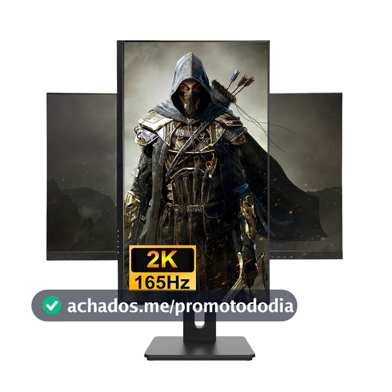 FYHXele 27" Gamer Monitor de jogos de 2K 165Hz QHD 2560x1440 IPS, 1ms, VESA, Alto-falante, Sincronização livre, 2xHDMI2.0, 2xDP1.4, 1xUSB, 95% DCI-P3, HDR400, Elevador e giratório