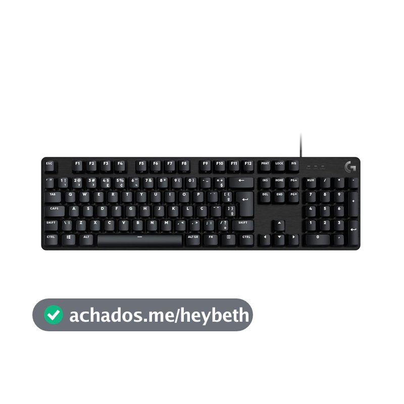 Teclado Mecânico Gamer Logitech G413 SE com Layout ABNT2, Iluminação Branca e Teclas Mecânicas Tactile, Anti-ghosting, Compatível com Windows, macOS - Preto