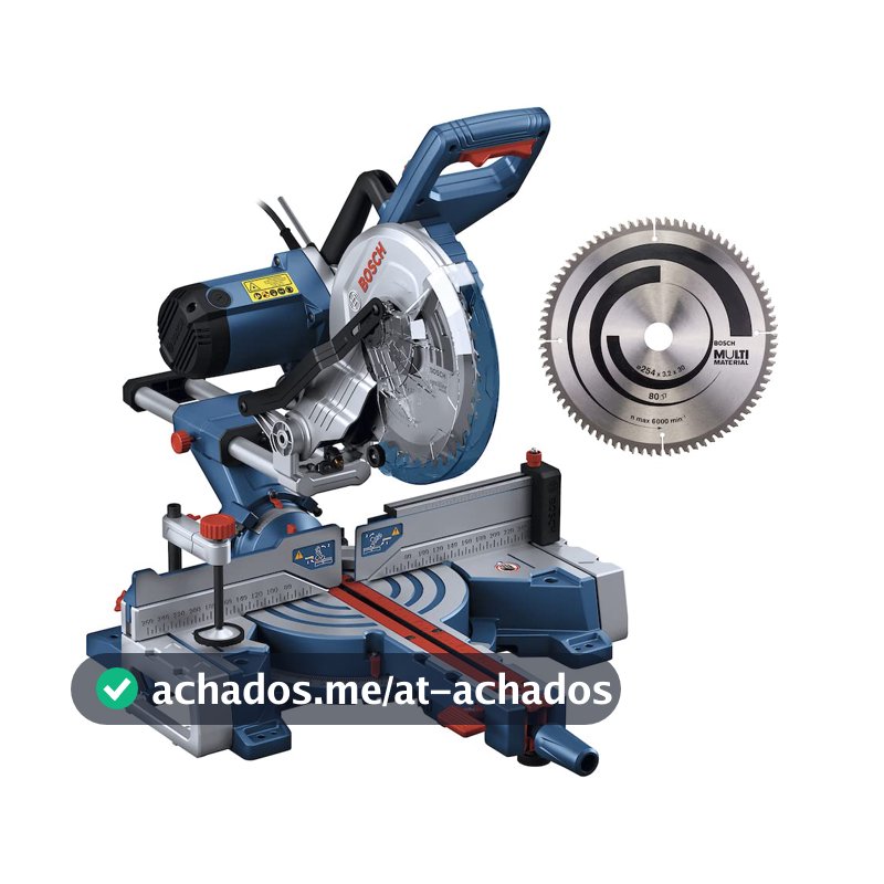 Serra meia esquadria telescópica Bosch GCM 254 D + Disco Multimaterial Alumínio 220V