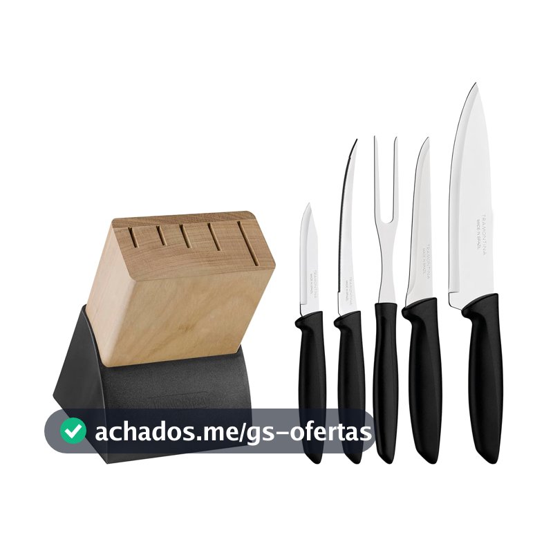 Jogo Facas 6 Peças Plenus com Cepo Tramontina Cutelaria