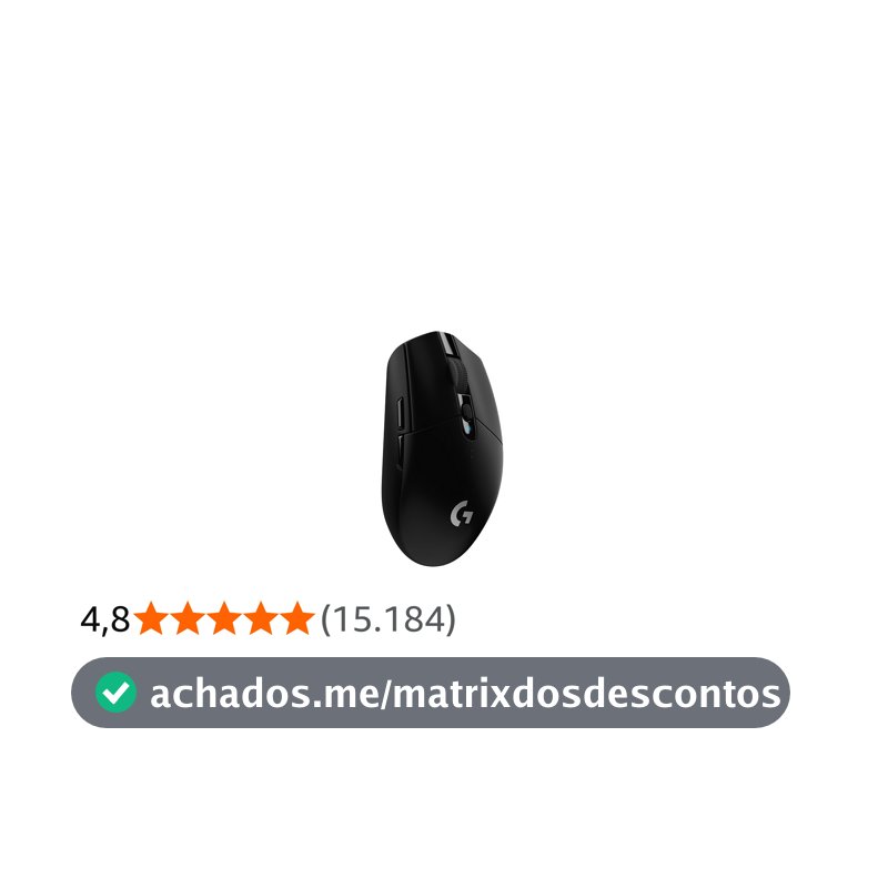 Mouse Gamer Sem Fio Logitech G305 LIGHTSPEED com 6 Botões Programáveis e Até 12.000 DPI - Preto