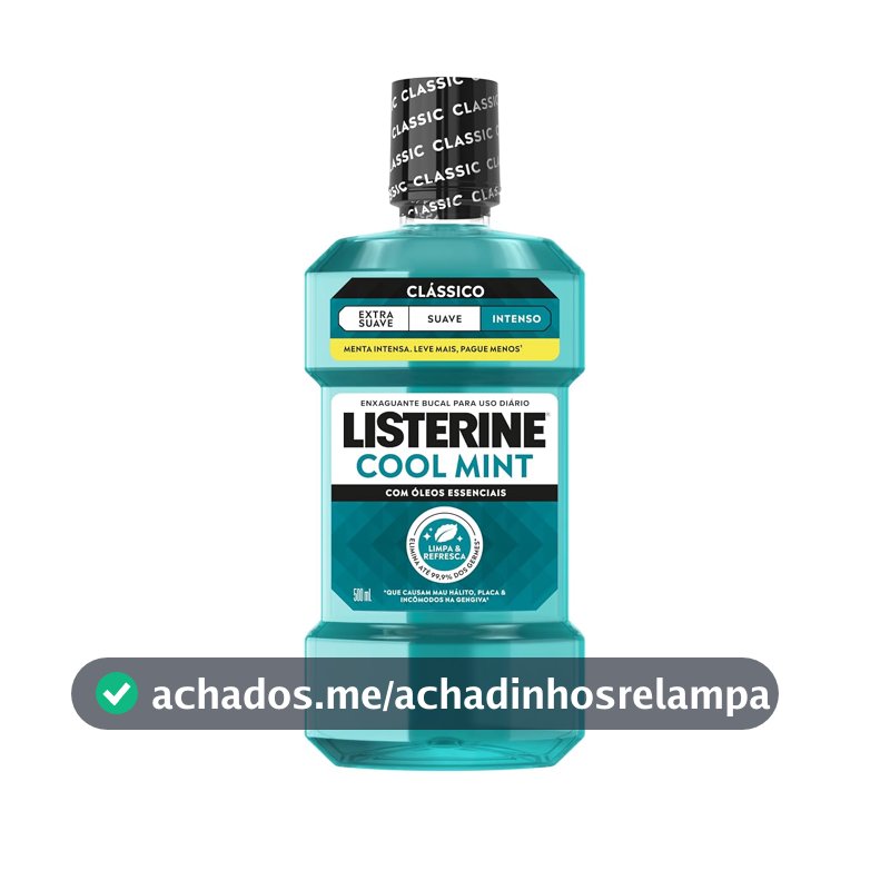 Enxaguante Bucal Cool Mint Listerine, Menta, 500ml
