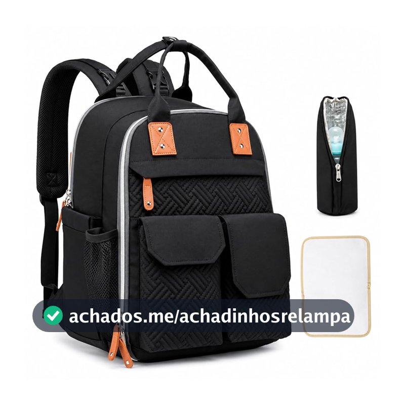 KIT Mochila Maternidade + Trocador de Fraldas + Porta Mamadeira