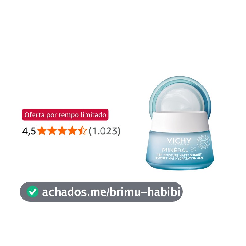 Hidratante Facial Vichy Minéral 89 Sorbet Gel Matte Pele Oleosa 50ml