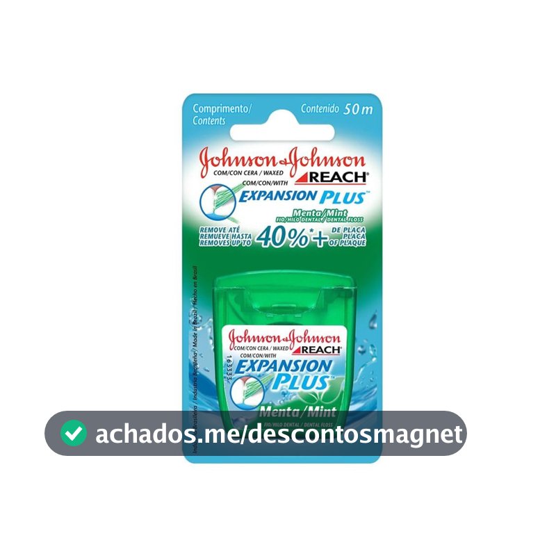 Fio Dental Reach, 50m, Menta, 1 Unidade