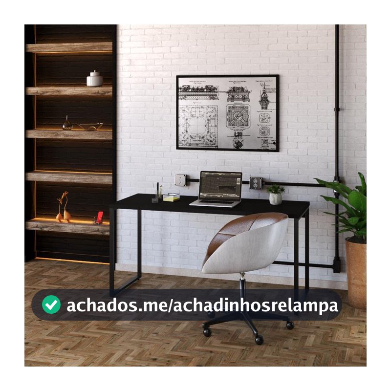 Escrivaninha Trevalla Kuadra Me150-E10 Industrial 150cm Preto Onix