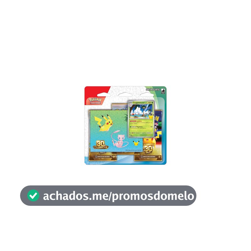 Pokémon TCG, Celebração de 30 anos – Blister Triplo com Adesivo Pokémon Exeggutor