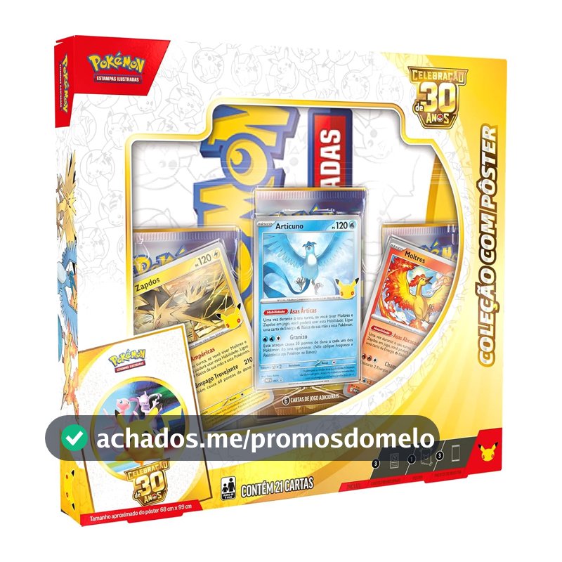 Pokémon TCG, Celebração de 30 anos – Box Pokémon Coleção com Pôster