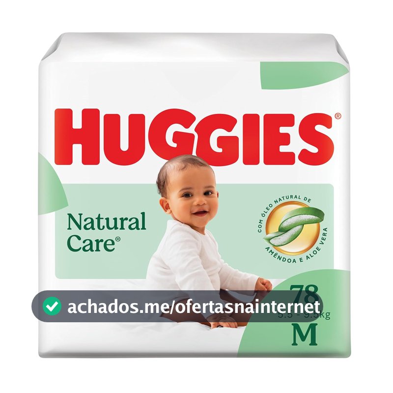 Huggies Fralda Descartável Premium Natural Care M - 78 Un