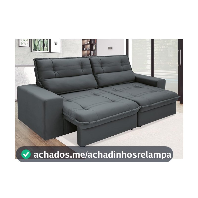 Sofá 4 Lugares Retrátil Reclinável Suede Palatino Linoforte