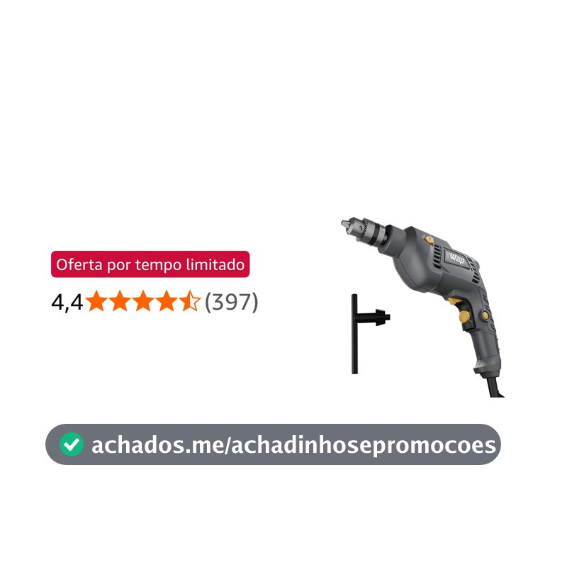 WAP Parafusadeira e Furadeira de Impacto 3/8" WF-700FE, com Chave de Mandril, Controle de Velocidade, 700W 127V