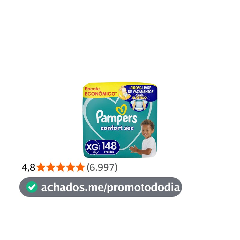 Fralda Pampers Confort Sec Tamanho XG 148 Unidades