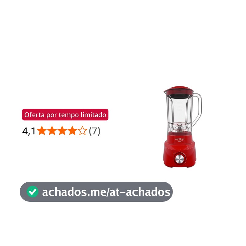 Liquidificador Britânia 2,6L 4 Velocidades Diamante 1100 VME 127V