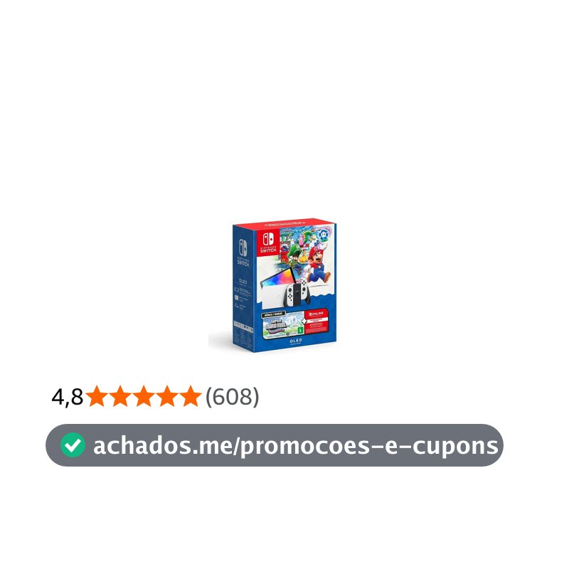 Bundle Nintendo Switch OLED + Super Mario Bros Wonder + 3 Meses de Assinatura Nintendo Switch Online