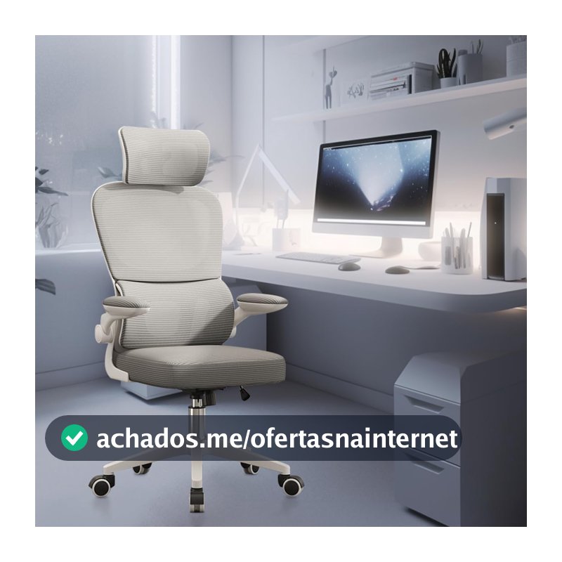Cadeira de escritório com design ergonômico conforme NR-17, suporte lombar independente, malha respirável e encosto de cabeça ajustável,Python Fly (Cinza)
