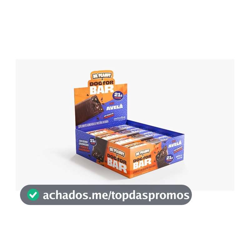 Doctor Peanut Display Barra de Proteína Doctor Bar Sabor Avelã 62g - 8 un - 21g Proteína