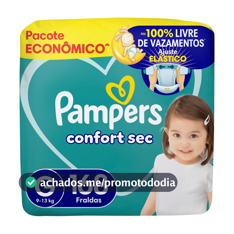 Fralda Pampers Confort Sec Tamanho G 168 Unidades