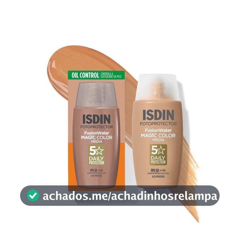 ISDIN Protetor Solar Facial Fusion Water Magic Color FPS 50 - Cor Média - 50ml