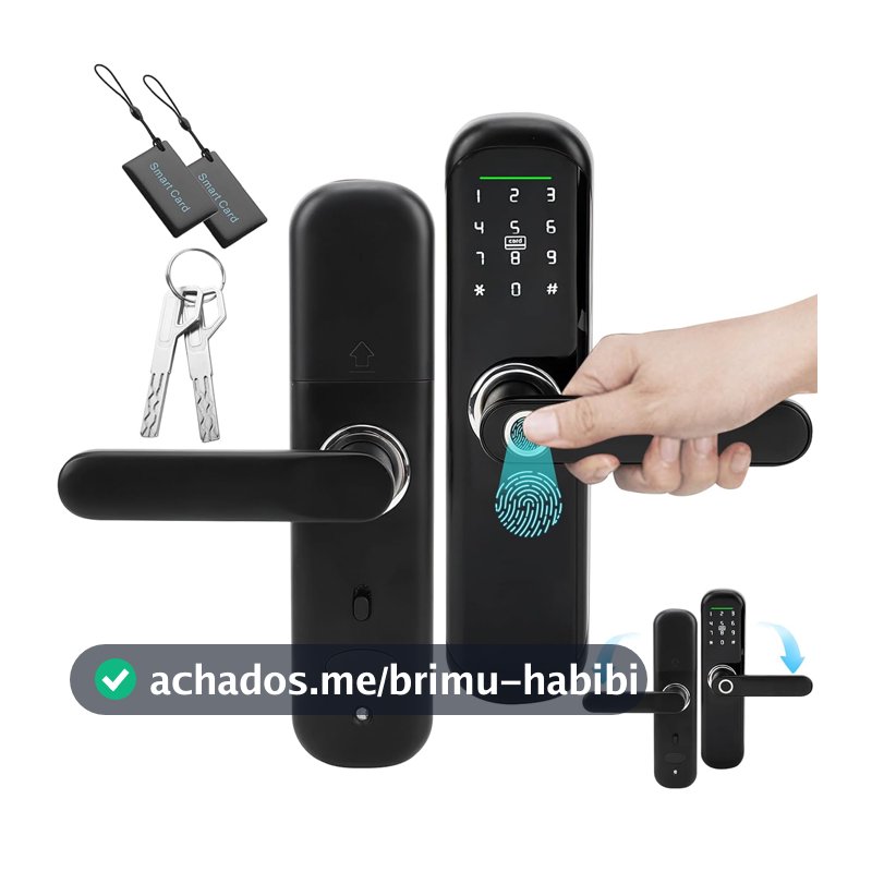 Fechadura ElectróNica Inteligente Da Porta, 4 Maneiras De Abrir A Porta, Abertura De ImpressãO Digital, Abertura De CartãO Ic, Abertura De Senha, Abertura De Chave, Adequado Para A Maioria Das Portas