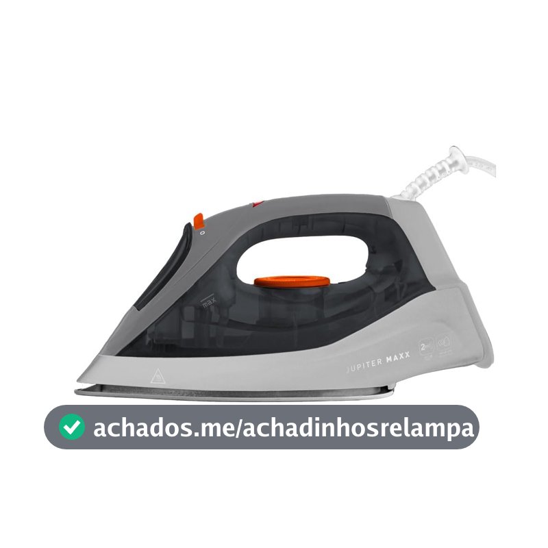 Ferro Mallory Jupiter Maxx 2 em 1: A Seco ou a Vapor – Base Antiaderente, 24 Saídas de Vapor, Salva Botões, Seletor de Temperatura, Cabo 360º e Reservatório de 260ml- 220V
