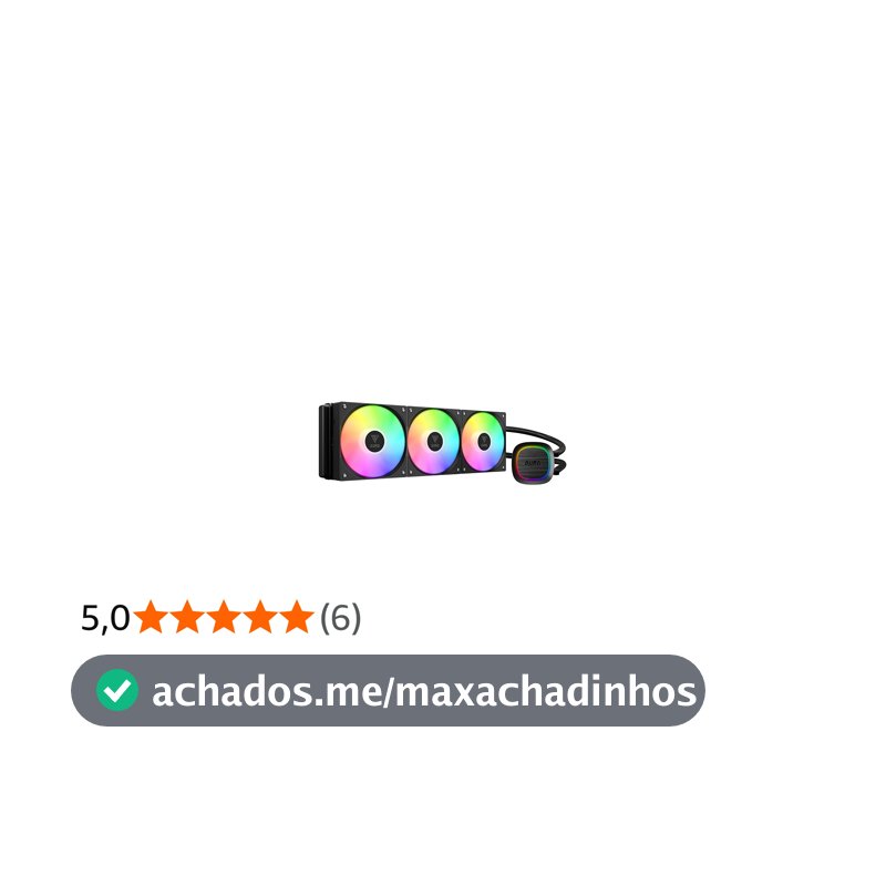 Water Cooler 360mm Gamdias Aura GL360 V2 ARGB Preto Intel LGA2066 AMD AM5