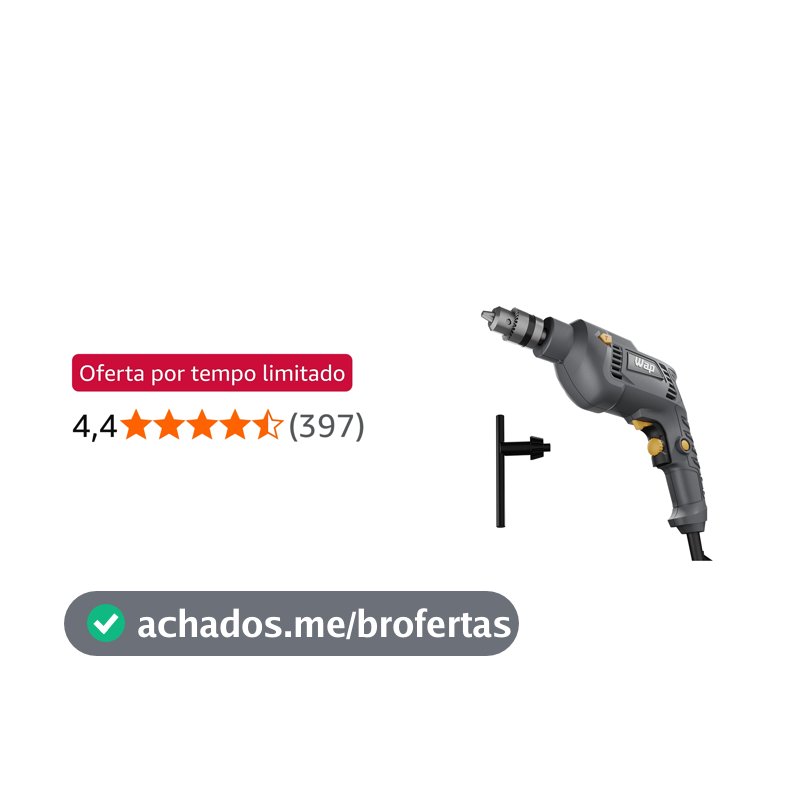 WAP Parafusadeira e Furadeira de Impacto 3/8" WF-700FE, com Chave de Mandril, Controle de Velocidade, 700W 127V