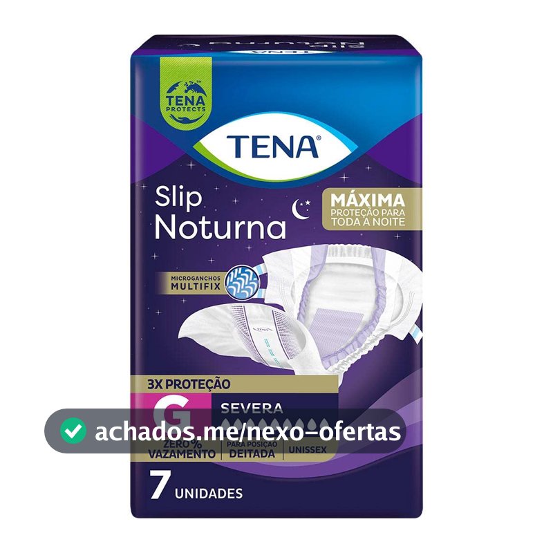 Fralda Geriátrica Tena Slip Noturna Tamanho G 7 Unidades