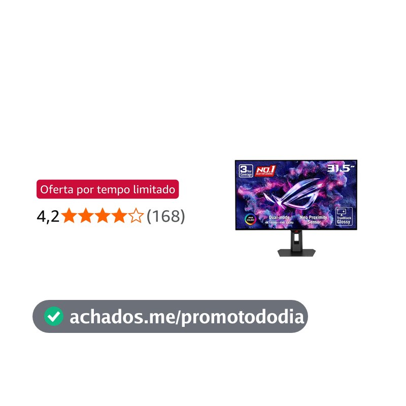 ASUS ROG XG32UCWG Monitor de jogos OLED G-SYNC brilhante de 32 polegadas 4K