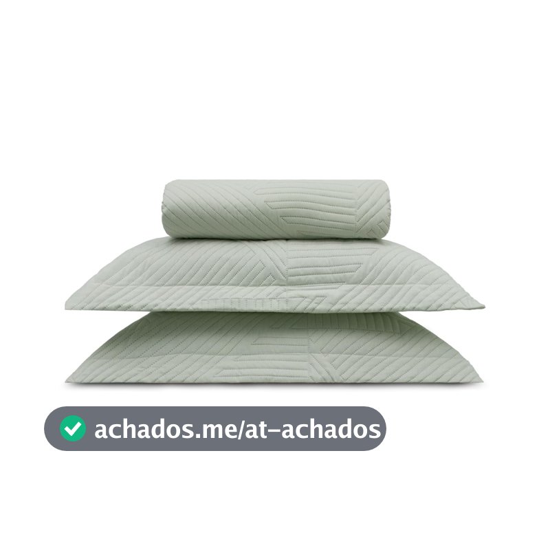 Kit Colcha com Porta Travesseiros Linenn Casal - Appel Cinza
