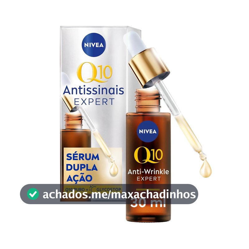 NIVEA Q10 Sérum Antissinais Expert Dupla Ação 30ml, Previne e Reduz Rugas, Renova a Pele, Tecnologia Glycostop, Hidratação Profunda