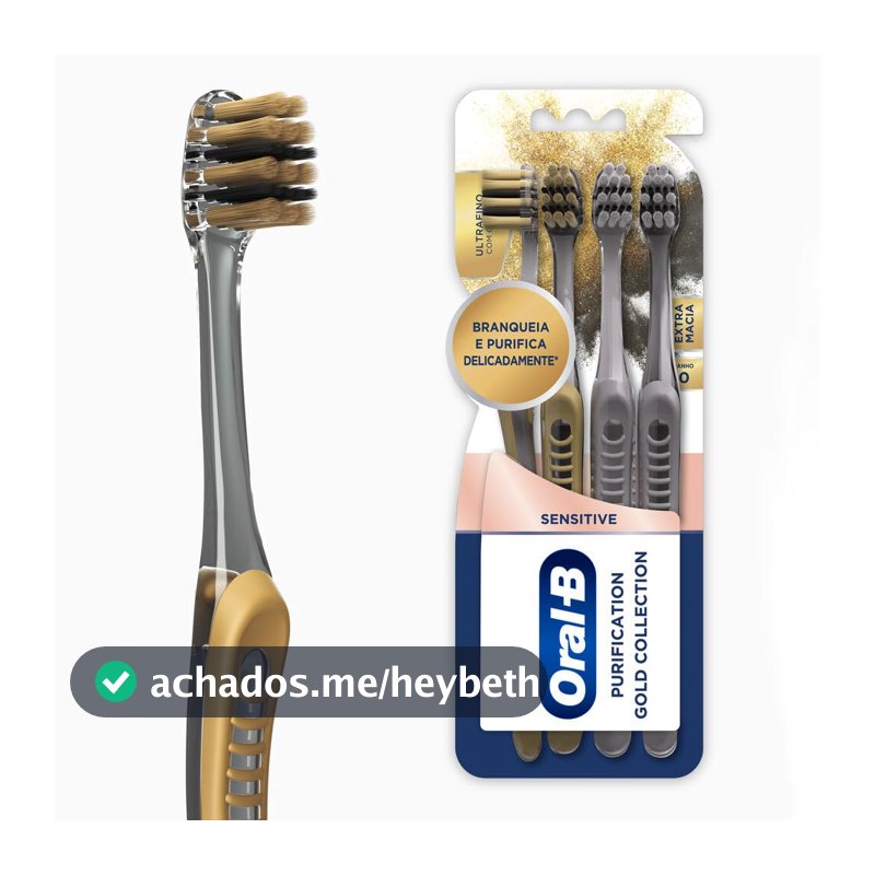 Oral-B Escova de Dente Sensitive Purification Gold Extra Macia 4 Unidades