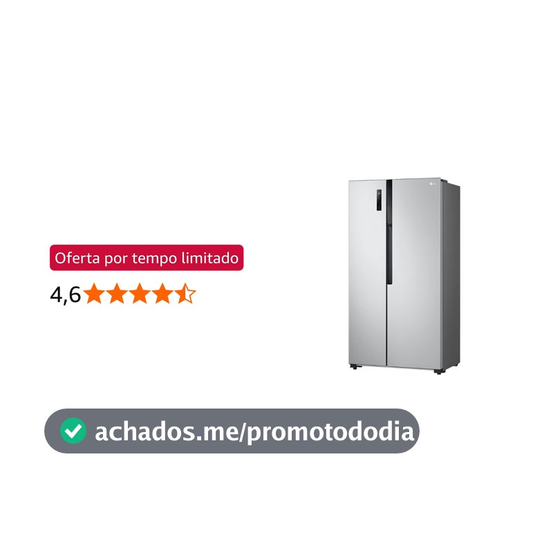 Refrigerador LG 509 Litros Side By Side Prata – 220 Volts