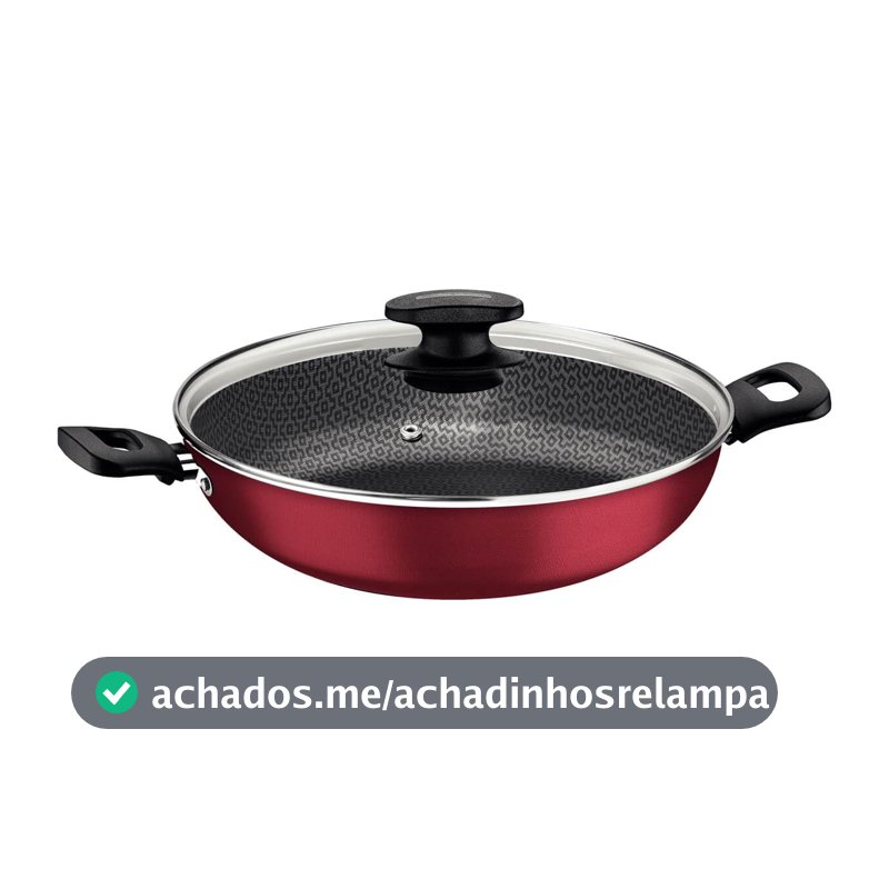 Panela Wok Aluminio, Loreto, Tramontina, Vermelho, 28 cm