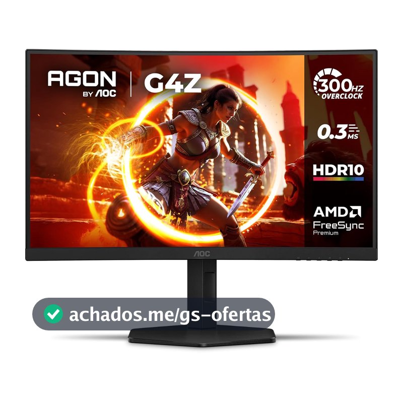 Monitor Gamer Curvo AOC AGON G4Z 27" 300Hz 0,3ms HDR10 Base Ajustável C27G4Z/P