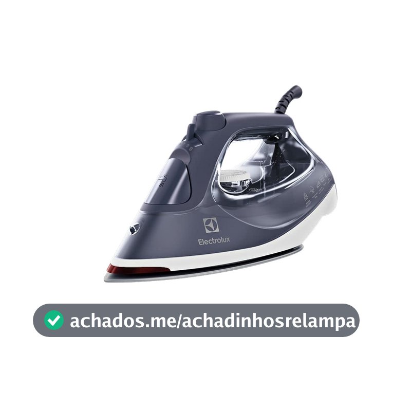 Ferro de Passar Seco e vapor Electrolux antiaderente base ceramica vapor vertical extra 1500W azul marinho ESI60 127v