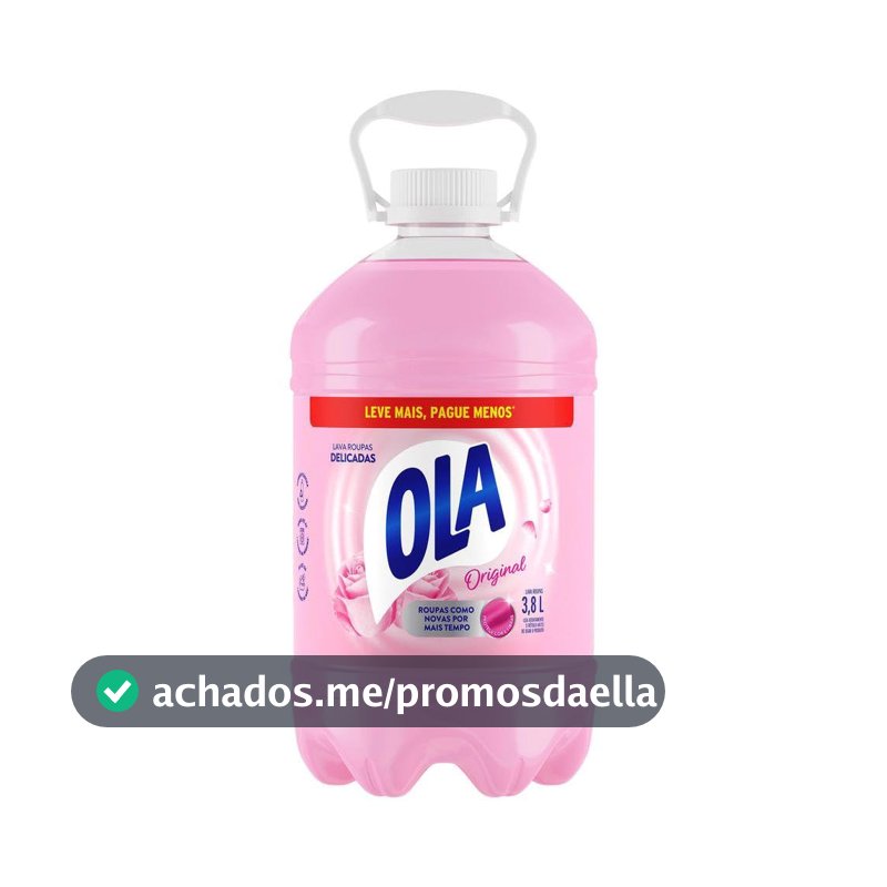 Ola Original Sabão Líquido para Roupas Finas e Delicadas, 3,8L