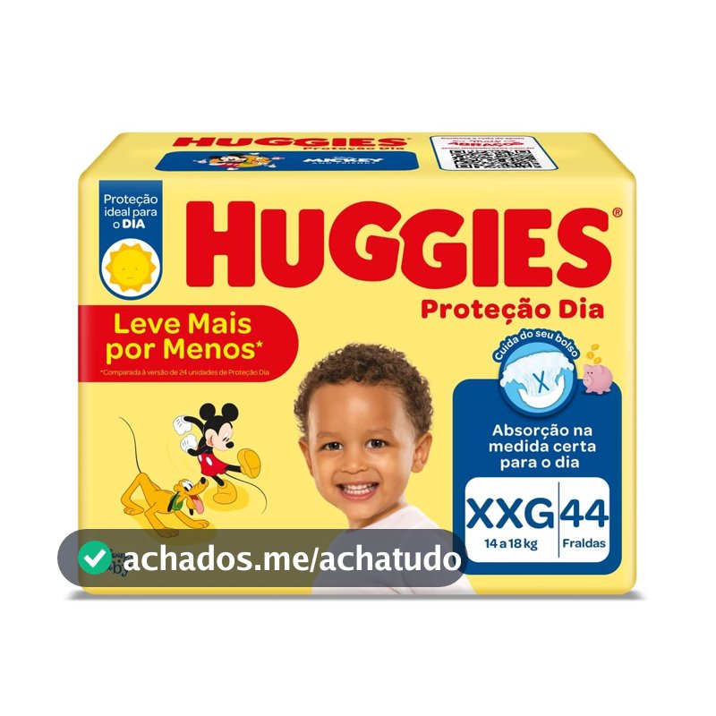 Huggies Fralda Proteção Dia Tam. XXG - 44 fraldas
