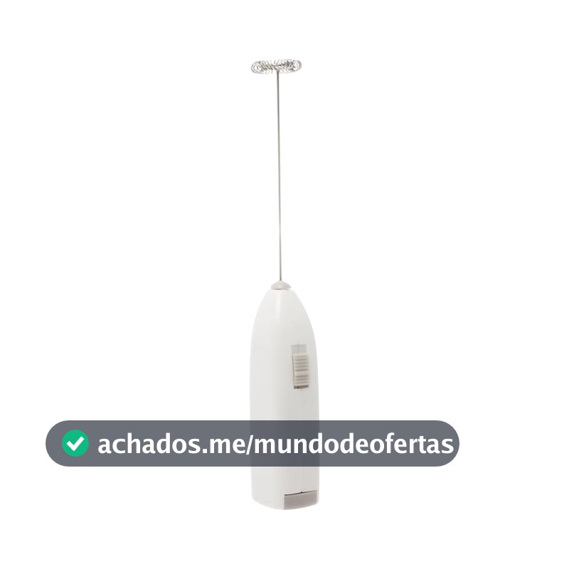 LYOR - Mini Mixer Misturador Elétrico para Bebidas - Inox e Plástico Branco - Eficiente e Compacto para Batidas e Misturas Rápidas