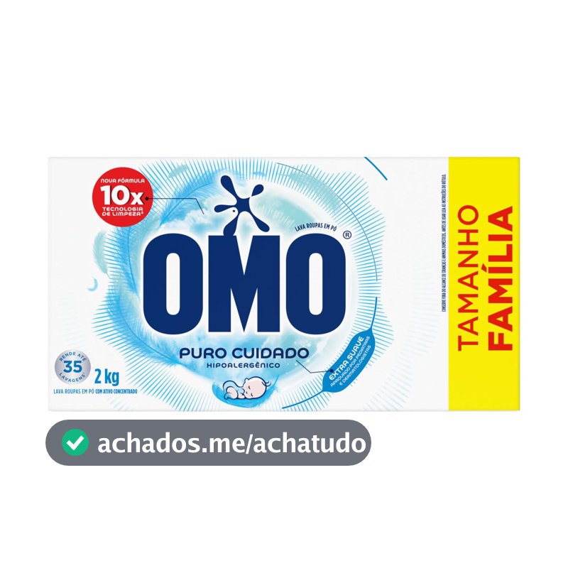 Lava-Roupas em Pó Omo Puro Cuidado, 2kg
