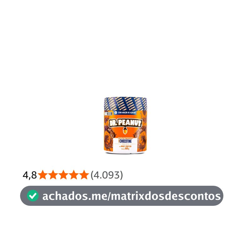 DR. Peanut Pasta de Amendoim Sabor Chocotine, Pote 600g