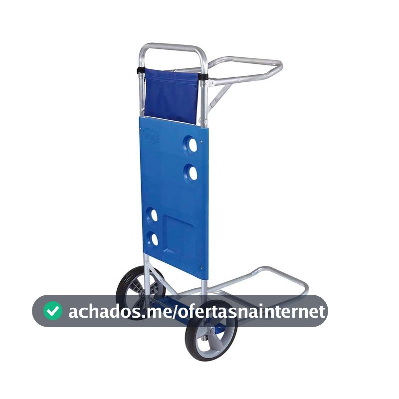 Mor - Carrinho de Praia em Alumínio com Avanço para Caixa Térmica Azul