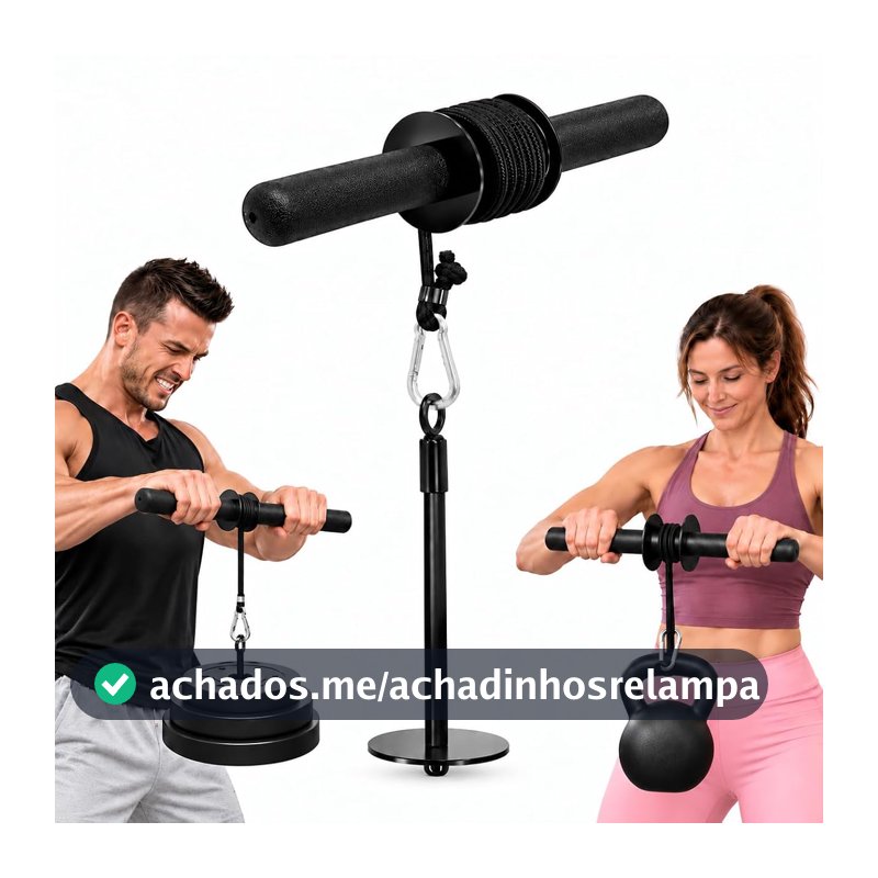 Yes4All Lançador de pulso e antebraço, desenvolve força de aderência e músculos maciços com rolo de pulso de aço e rolo de antebraço, lançador de braço resistente cabe em placas de peso de 2,5 cm e 5