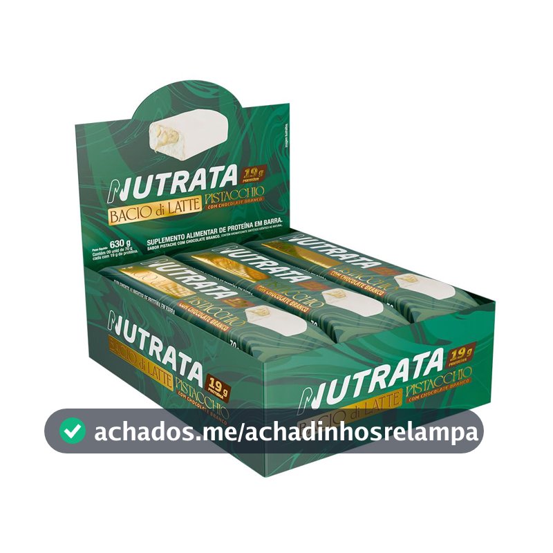 Barra Nutrata Bacio di Latte, Pistache, 70g, Pack com 9 Unidades